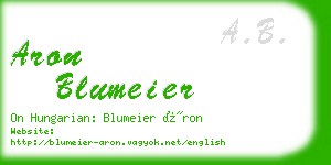 aron blumeier business card